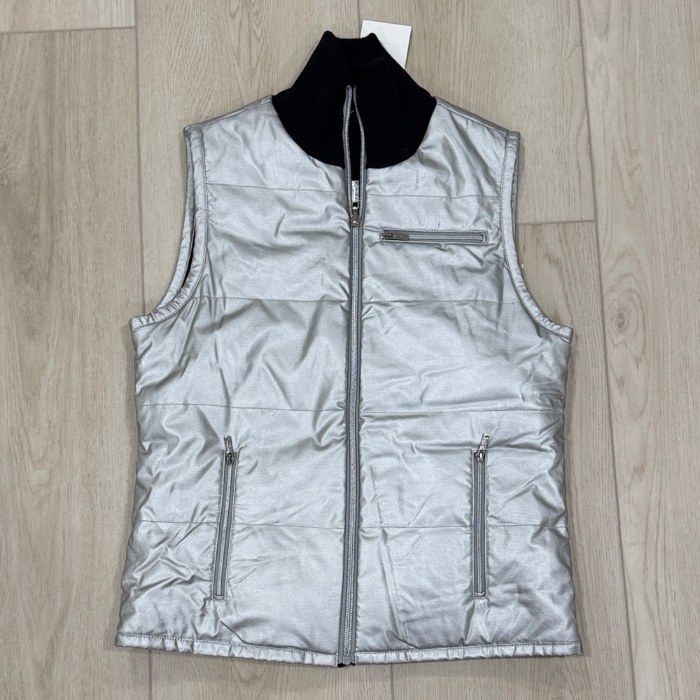 Ralph Lauren Metallic Silver/Black reversible Vest